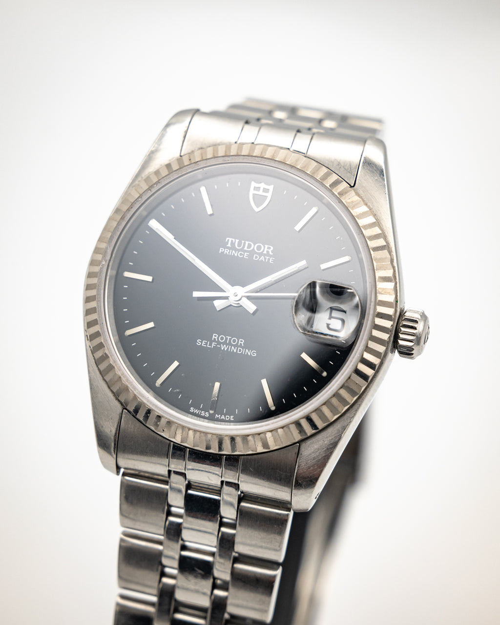 Tudor Prince Date Automatic - 18K White Gold Bezel & Steel Bracelet