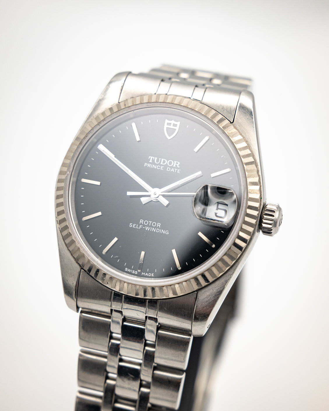 Tudor Prince Date Automatic - 18K White Gold Bezel & Steel Bracelet