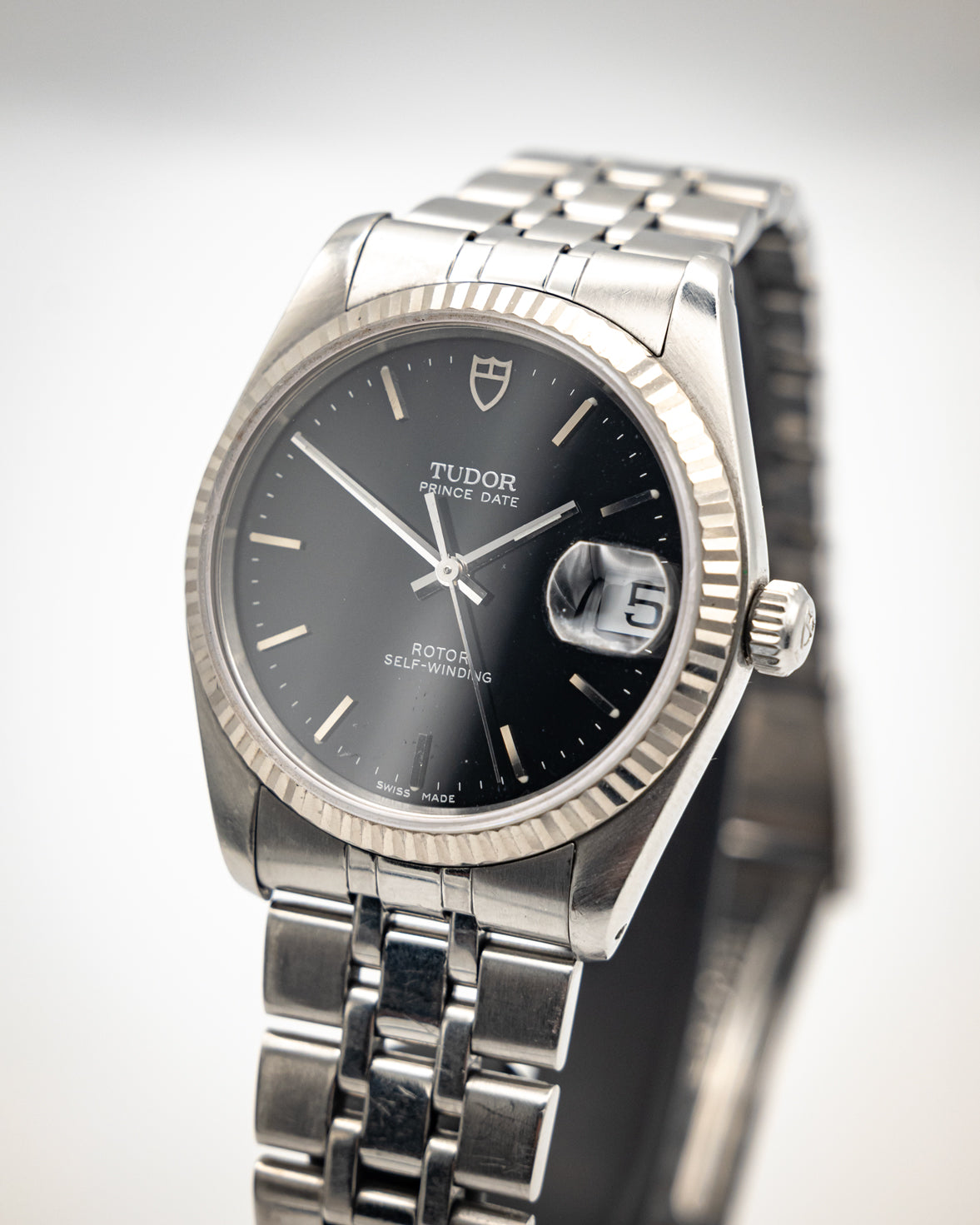 Tudor Prince Date Automatic - 18K White Gold Bezel & Steel Bracelet
