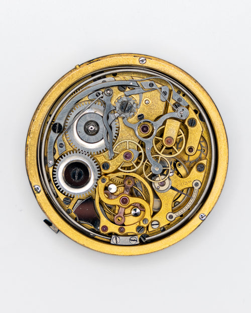 1880s - Quarter Repeater Chime Pocket Watch Movement, Ceramic Dial, and Hands - Running with Damage