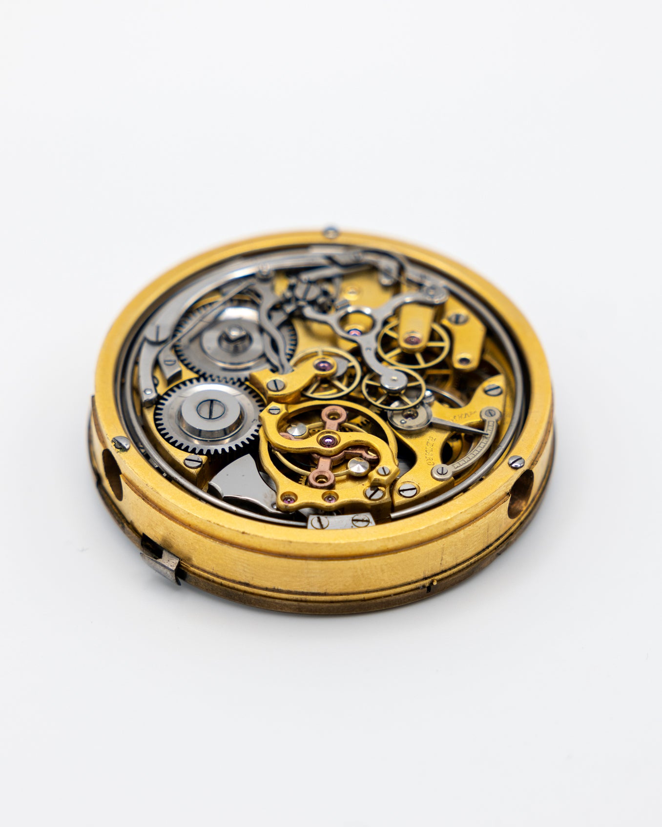 1880s - Quarter Repeater Chime Pocket Watch Movement, Ceramic Dial, and Hands - Running with Damage