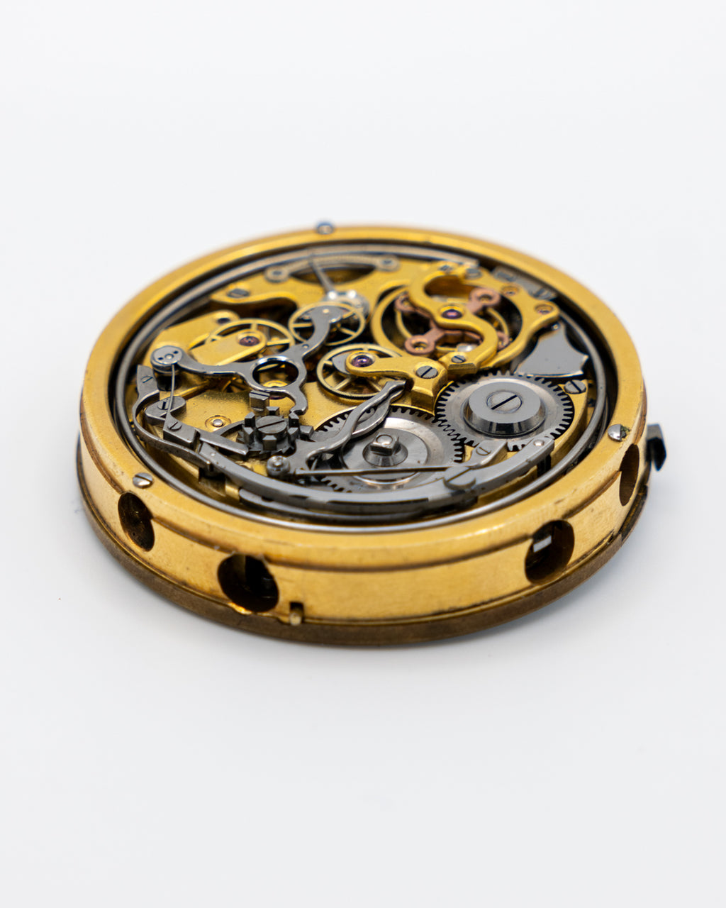 1880s - Quarter Repeater Chime Pocket Watch Movement, Ceramic Dial, and Hands - Running with Damage
