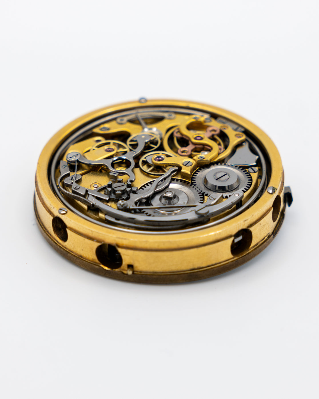 1880s - Quarter Repeater Chime Pocket Watch Movement, Ceramic Dial, and Hands - Running with Damage