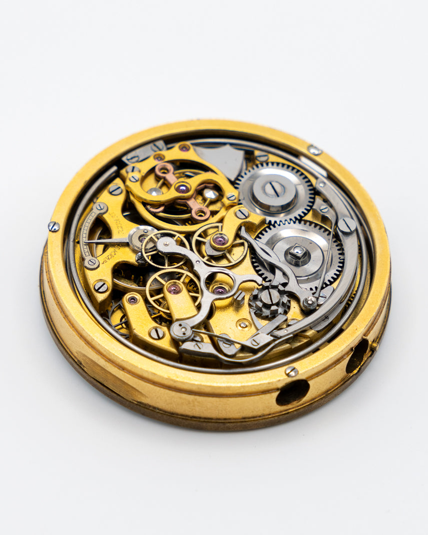 1880s - Quarter Repeater Chime Pocket Watch Movement, Ceramic Dial, and Hands - Running with Damage
